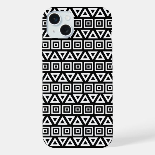Aztec Triangles+Motif Carré blanc sur noir (Verso)