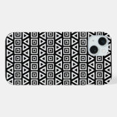 Aztec Triangles+Motif Carré blanc sur noir (Verso Horizontal)