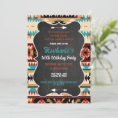 Aztec Tribal 30e anniversaire Invitation (Debout devant)