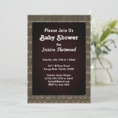 Aztec Tribal Abstract Baby shower Chevron Grayed Kaart (Staand voorkant)
