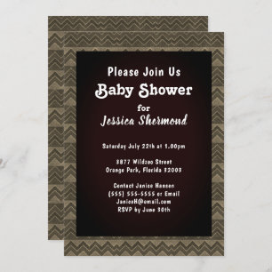 Aztec Tribal Abstract Baby shower Chevron Grayed Kaart