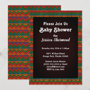 Aztec Tribal Abstract Kleurrijk Baby shower Chevro Kaart