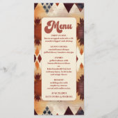 Aztec Tribal Bruin Etnisch Western Huwelijk Menu (Voorkant)