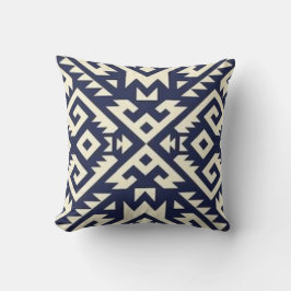 Aztec Tribal Design Sierkussen in Beige & Blue