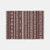 Aztec Tribal Ethnic Geometric Pattern Brown Beige Fleece Deken (Voorkant (Horizontaal))