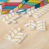 Aztec Tribal Modern Owl Chevron Art Puzzle (Côté)