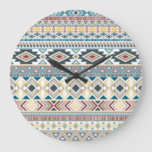Aztec Tribal Motifs: Geometrisch naadloos ontwerp Grote Klok