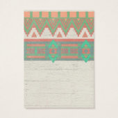 Aztec Tribal Native Pastel Peach/Aqua Visitekaartjes (Achterkant)
