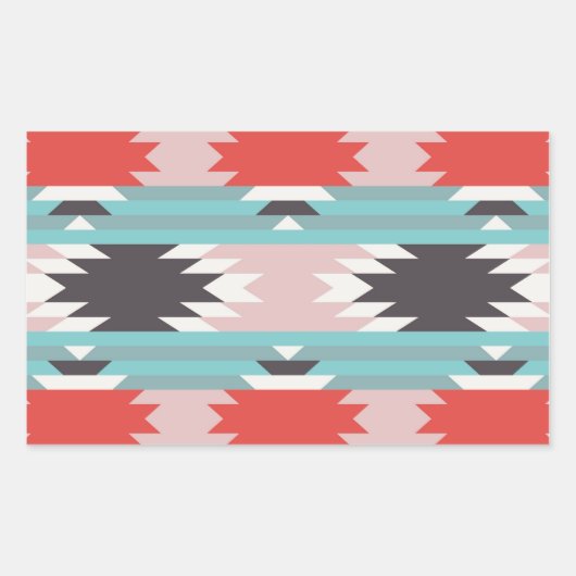 Aztec Tribal Pattern Native American Prints Rechthoekige Sticker (Voorkant)
