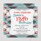 Aztec Tribal Pattern Native American Red Blue Kaart (Voorkant / Achterkant)