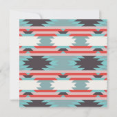 Aztec Tribal Pattern Native American Red Blue Kaart (Achterkant)