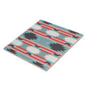 Aztec Tribal Pattern Native American Red Blue Tegeltje (Zijkant)