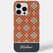 Aztec Tribal Pattern Rust Blue Gepersonaliseerde n Case-Mate iPhone Case (Achterkant)