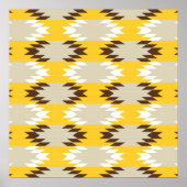 Aztec Tribal Yellow Brown Native American Design Poster (Voorkant)