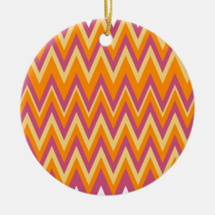 Aztec Tribal ZigZag Keramisch Ornament