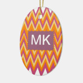 Aztec Tribal ZigZag Keramisch Ornament (Links)