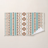 Aztec Turquoise Terracotta Crème Noire Mixte Motif (Serviette à main)
