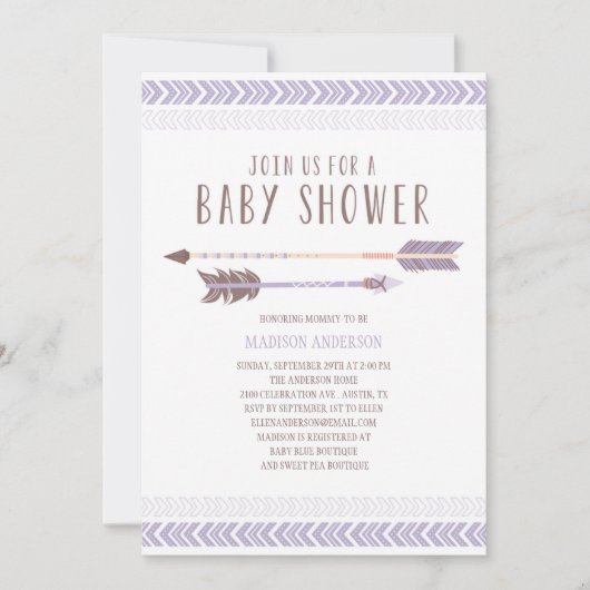 Aztec | Uitnodiging tot Baby shower (Voorkant)