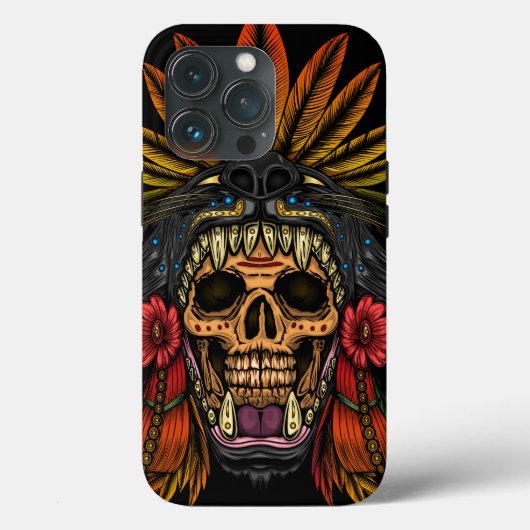 Aztec Warrior Canvas tas Case-Mate iPhone Case (Achterkant)