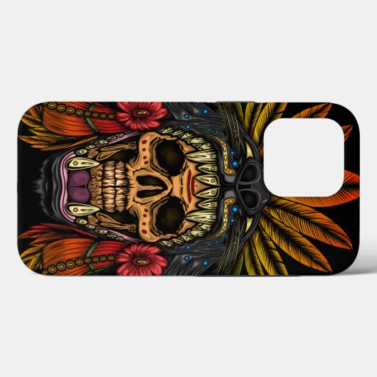 Aztec Warrior Canvas tas Case-Mate iPhone Case (Achterkant (horizontaal))
