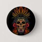 Aztec Warrior Ronde Button 5,7 Cm (Voorkant)
