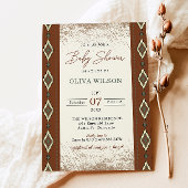 Aztec Western Baby shower uitnodigen, rustieke Boh Kaart