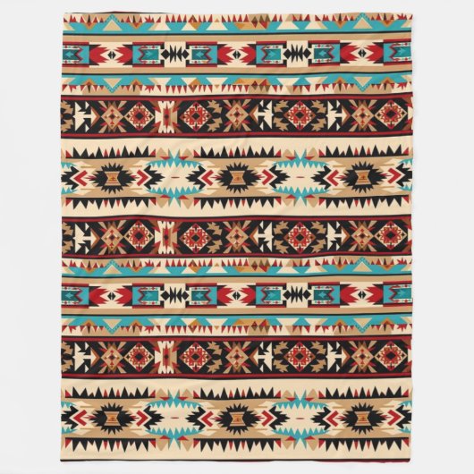 Aztec Western Pattern Fleece Deken (Voorkant)