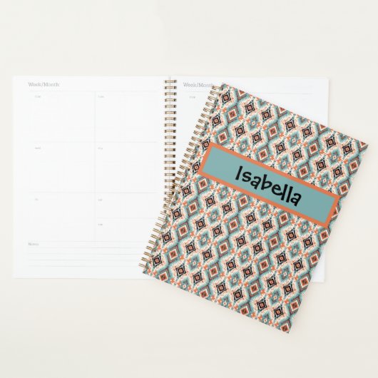 Aztec Westerne Tribal Blauwgroen perzik Planner (Display)