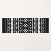 Aztec White op Black Mixed Motifs Pattern Yogamat (Voorkant (horizontaal))