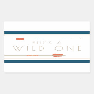 Aztec Wild One Eerste verjaardag Rechthoekige Sticker