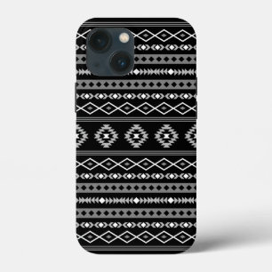 Aztec Wit Grijs Zwart Gemengde Motieven Patroon iPhone 13 Mini Hoesje