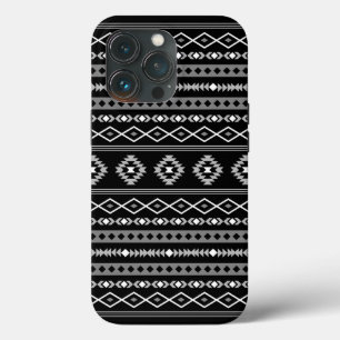 Aztec Wit Grijs Zwart Gemengde Motieven Patroon iPhone 13 Pro Hoesje