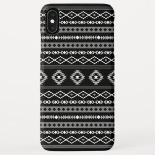 Aztec Wit Grijs Zwart Gemengde Motieven Patroon iPhone XS Max Hoesje