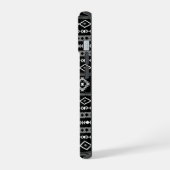 Aztec Wit Grijs Zwart Gemengde Motieven Patroon iPhone 15 Hoesje (Linkerkant)