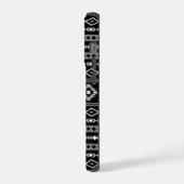 Aztec Wit Grijs Zwart Gemengde Motieven Patroon iPhone Hoesje (Linkerkant)