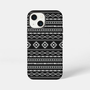 Aztec Wit Grijs Zwart Gemengde Motieven Patroon iPhone 13 Mini Hoesje