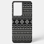 Aztec Wit Grijs Zwart Gemengde Motieven Patroon Samsung Galaxy Hoesje (Achterkant)