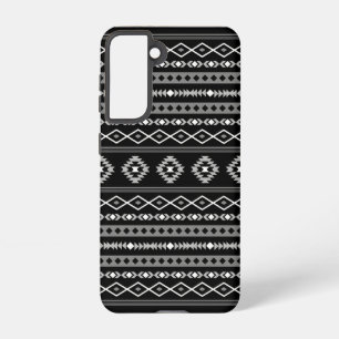 Aztec Wit Grijs Zwart Gemengde Motieven Patroon Samsung Galaxy Hoesje