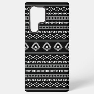 Aztec wit grijs zwart gemengde motievenpatroon samsung galaxy hoesje