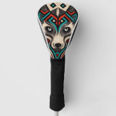 Aztec Wolf Face Golfheadcover (Voorkant)