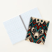 Aztec Wolf Face Notitieboek (Binnen)