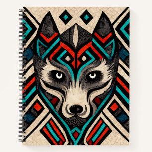 Aztec Wolf Face Notitieboek