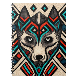 Aztec Wolf Face Notitieboek