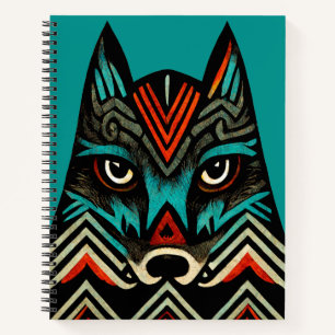 Aztec Wolf Face Notitieboek