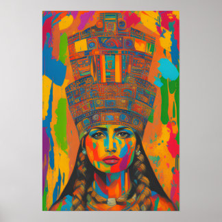 Aztec Woman Art Poster