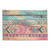 Aztec zuidwestelijk blauw en roze stam kussensloop (Achterkant-Rechts)