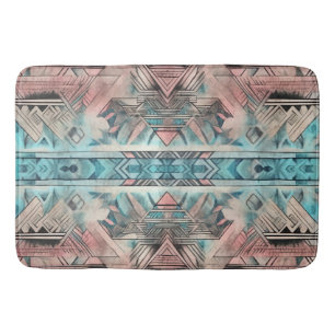 Aztec zuidwestelijke pastel roze en blauw badmat