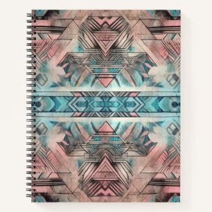 Aztec zuidwestelijke pastel roze en blauw notitieboek