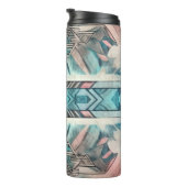 Aztec zuidwestelijke pastel roze en blauw thermosbeker (Geroteerd rechts)