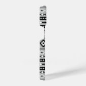 Aztec zwart wit grijs gemengd motieven patroon iPhone hoesje (Rechterkant)